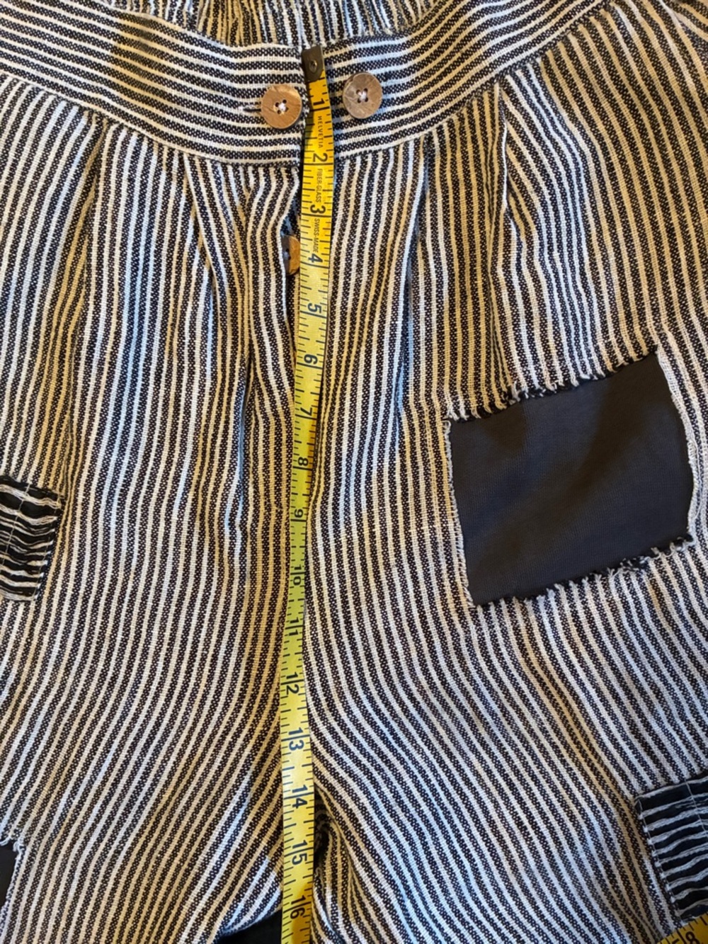 NWT Paper lace Striped Patchwork Cargo Pants - Blue/White - Picture 4 of 6